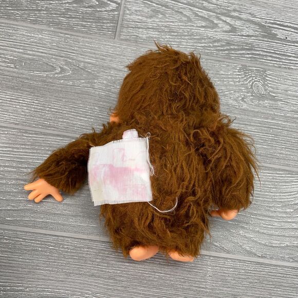 Vintage 1979 Russ Berrie 6in Poki Monkey Doll Plastic Head Hands Feet - FLAWS - Picture 8 of 9